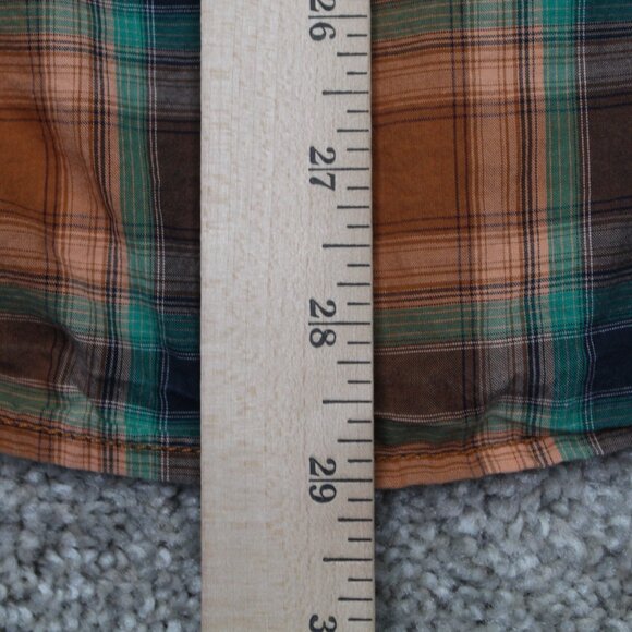 Duluth Shirt Mens Medium Brown/Green Plaid BBQ Relaxed Fit Long Sleeve Cotton - Picture 11 of 11